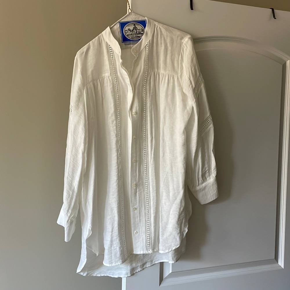 Zara white lace blouse